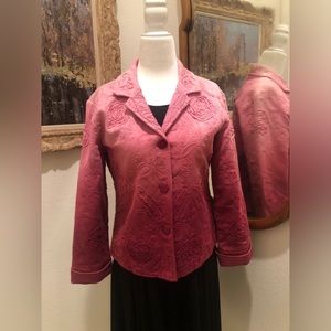 Casual Studio jacket - ombré light pink to dark pinks - 3/4 sleeves - size S